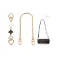 [Gold]Black White Four-Leaf Clover Extender Chain+Decorative Chain