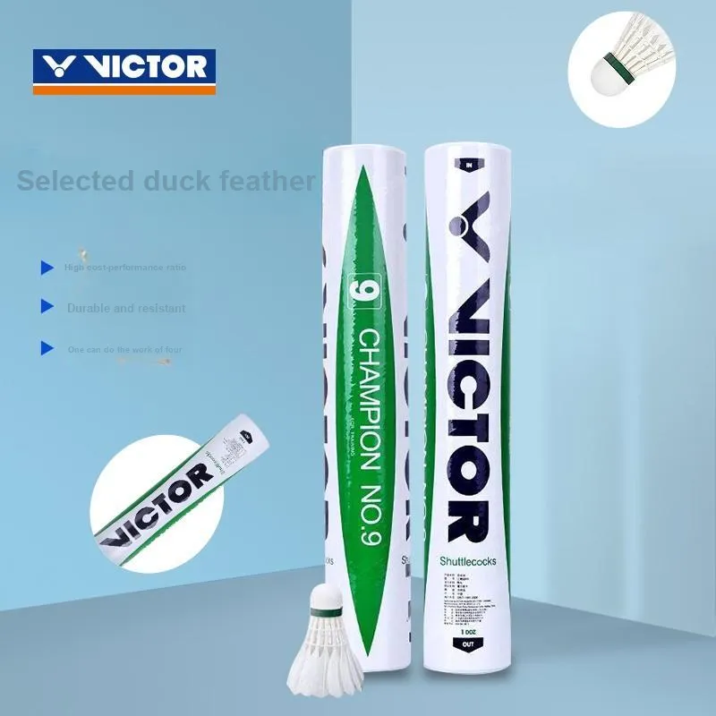 VICTOR CHAMPIONNO.9 10 Duck Feather Shuttlecock 12 Pack Duck Feather *10 Tubes Shuttlecocks-5
