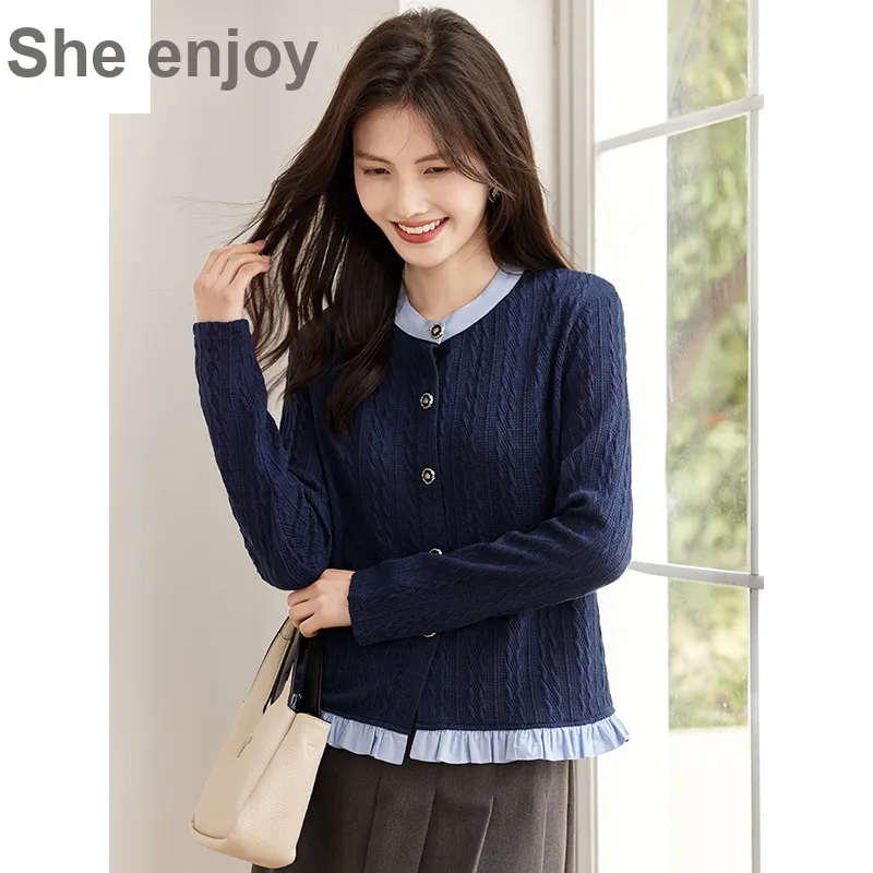 She Enjoys Knitwear Women's Navy Blue-2