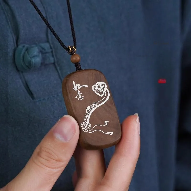 DALONG Old Mountain Sandalwood Wooden Pendant Unisex-5