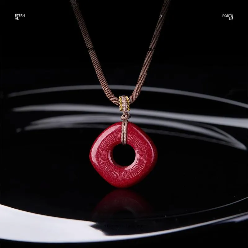 Stone Notes Reconstructed Cinnabar Necklaces Unisex-5