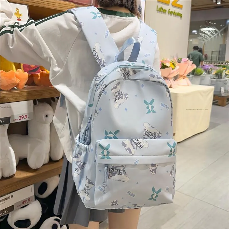 URBAN FOREST Nylon Backpack Unisex White/Color/Black Purple/Green/Lazy/Cover-23