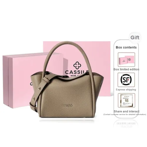 CASSILE Cow Leather Bonded Synthetic Leather Basket Bag Bucket Bag One Shoulder Handbag Women's Multicolor