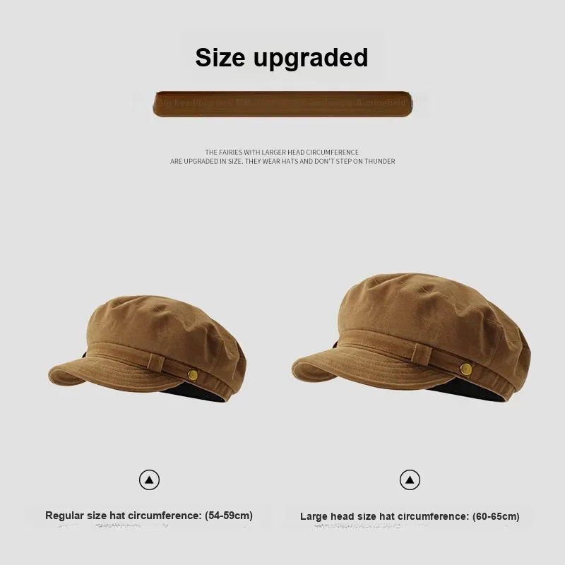 Big Head Planet Cotton Berets Unisex Khaki-2