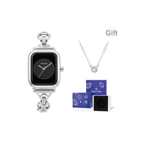 Clip Clop Кварцевый механизм стальной ремешок женские часы белый циферблат