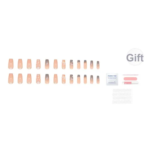 SEVERLAND Pearl Butterfly False Nail Long Pink Gradient