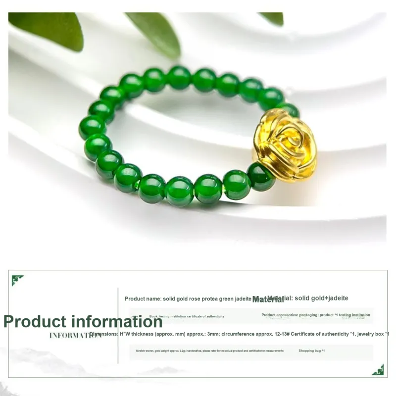 Oriental Jade Ice Type Rings Women's-1