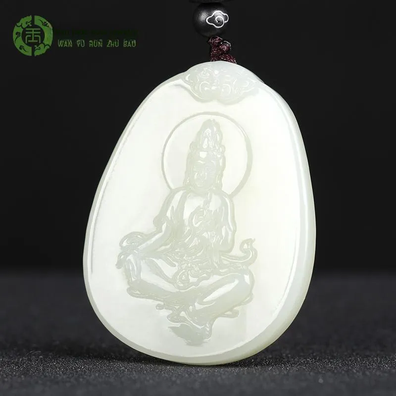 WANYUHUN Hetian Jade Pendants White Jade Unisex-4