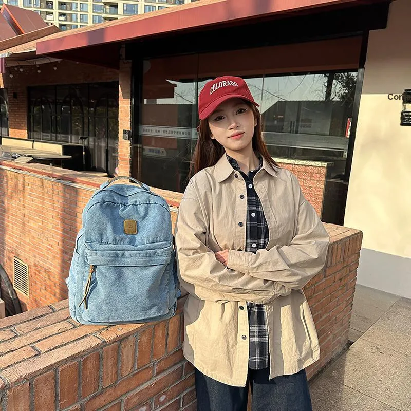 Single Warehouse Denim Backpack Regular Unisex Black/Light Blue/Dark Blue-5