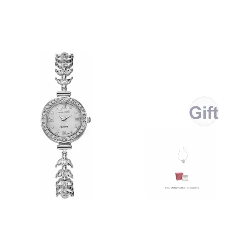 LANDU Кварцевый механизм сплав ремешок женские часы белый циферблат