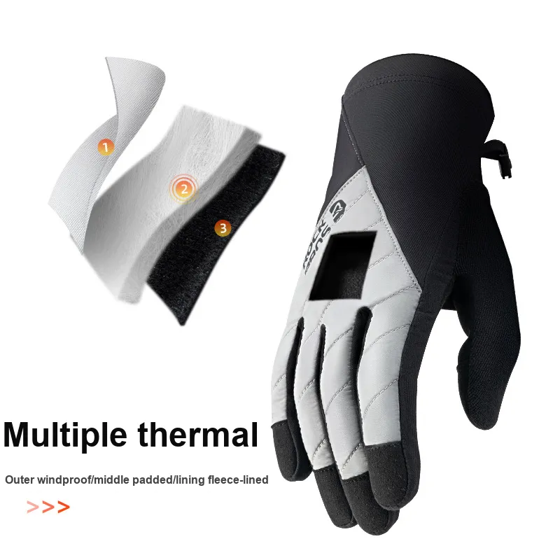 HNJ Riding Equipment Cycling Glove Unisex Polyester Nylon Black-1
