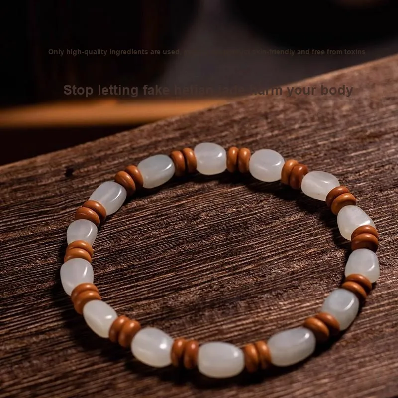 Andaozi Hetian Jade Bracelets White Jade Unisex-3