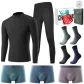 8-Piece Set Gift Box (1 Set Mock Neck Black Underwear+3 Pairs of Underpants+4 Pairs of Socks)