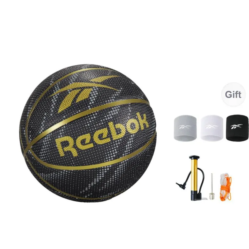 Reebok Rubber Basketball Black Gold Size 5 Street Training Competition-10