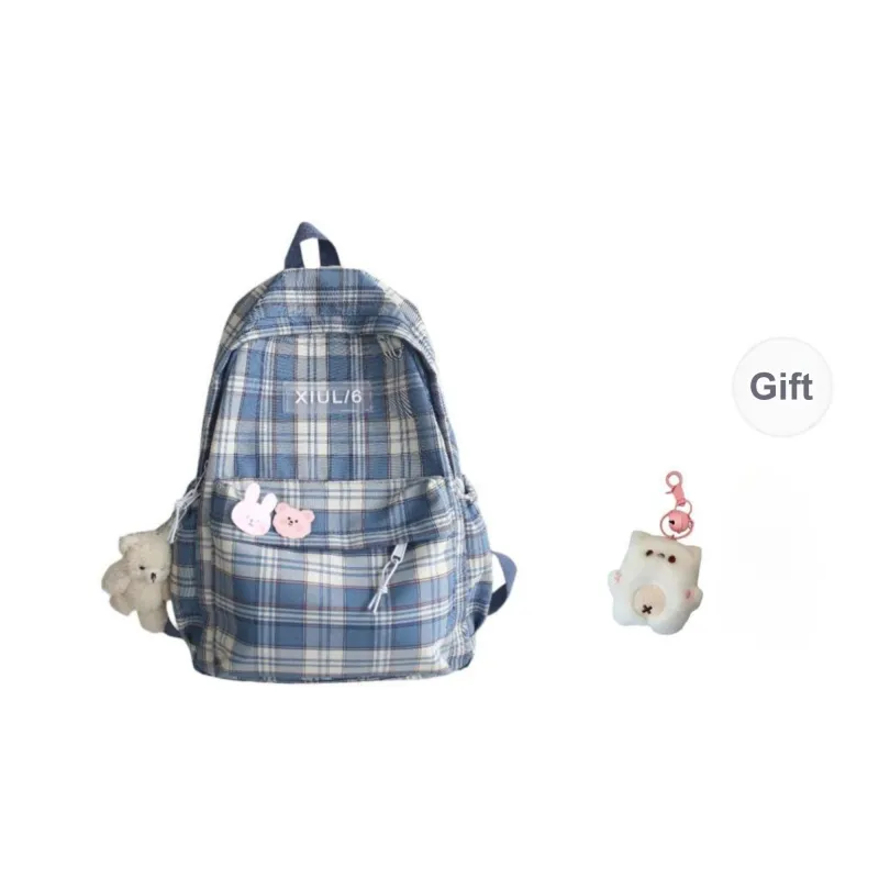 URBAN FOREST Cotton Linen Blend Backpack Unisex Black/Gray/Purple/Blue/Green-25