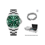 Green Dial Stainless Steel Band[Urban Techwear Box Limited Edition Clothing Sets]