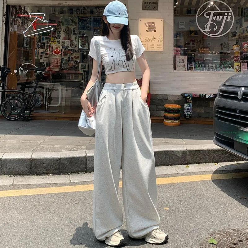 Wen Shan Casual Pants Women's Light Gray-4