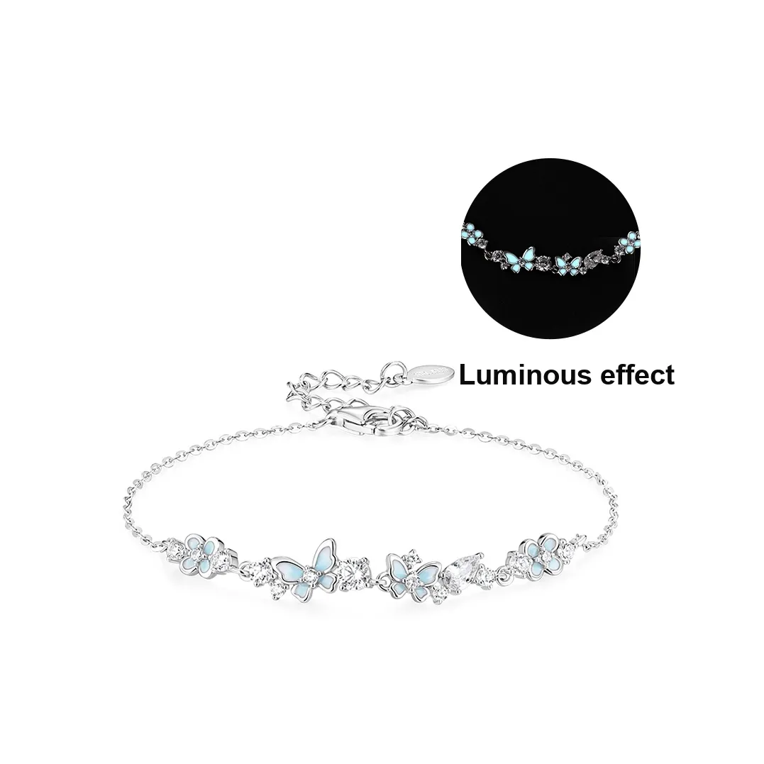 KADER 925 Sterling Silver Bracelets Women's Silver Blue