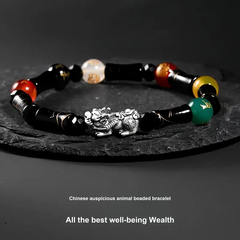 FOREVER MELODY Colored Glaze Jade Bracelets Men's-2