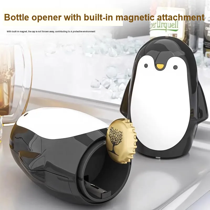 Evening Tang Penguin Push Button Bottle Opener Cartoon Portable Beer Bottle Opener Creative Multifunction-2