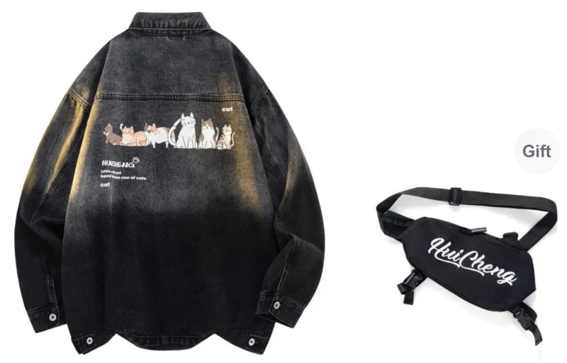 HCHUICHENG Denim Jackets Unisex-26