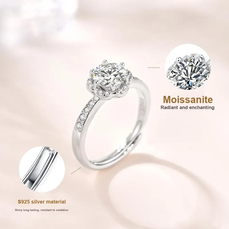 JINLIUFUJIXIANG S925 Silver Rings Women's-3