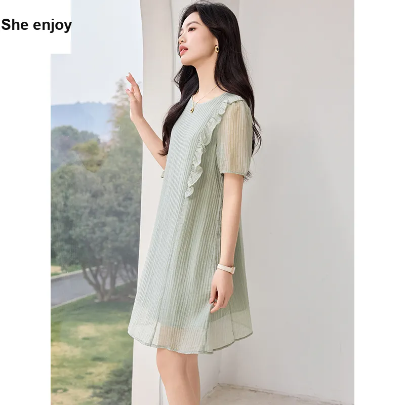She Enjoys Short Sleeved Dress Women's-6
