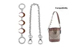 Silver Brown Moon 16cm+Silver Plate Buckle Decorative Chain 35cm