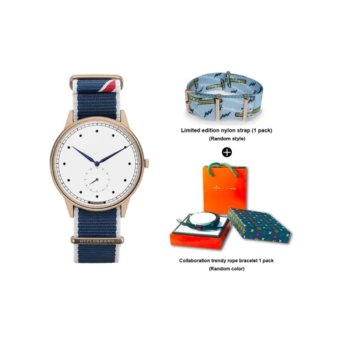 HYPERGRAND Наручные часы Кварцевый механизм Нейлоновый ремешок Белый циферблат Мужские часы NWSGRWBLUE