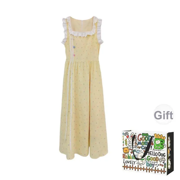 ZVJH Slip Dresses Women's Yellow