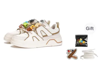 ZMOH Low Top Skateboard Shoes Unisex Beige/Light Brown