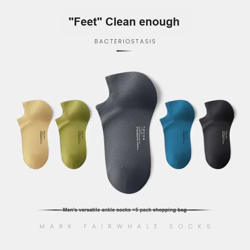 FAIRWHALE No Show Socks Men's 5 Pack-1