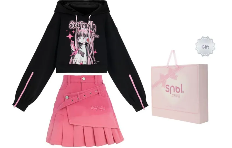 SNBL Skirt Set Women's Comic Girlish-7