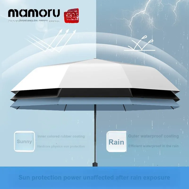 Mamoru Three Fold Automatic Umbrella Windproof Sun Umbrella Plus Size Foldable Dual Use For Sunny And Rainy Days-7