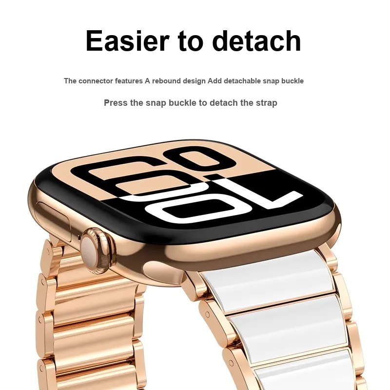 IBOANN Apple Compatibility Watch Band 15cm Ceramic, Stainless Steel Material-4