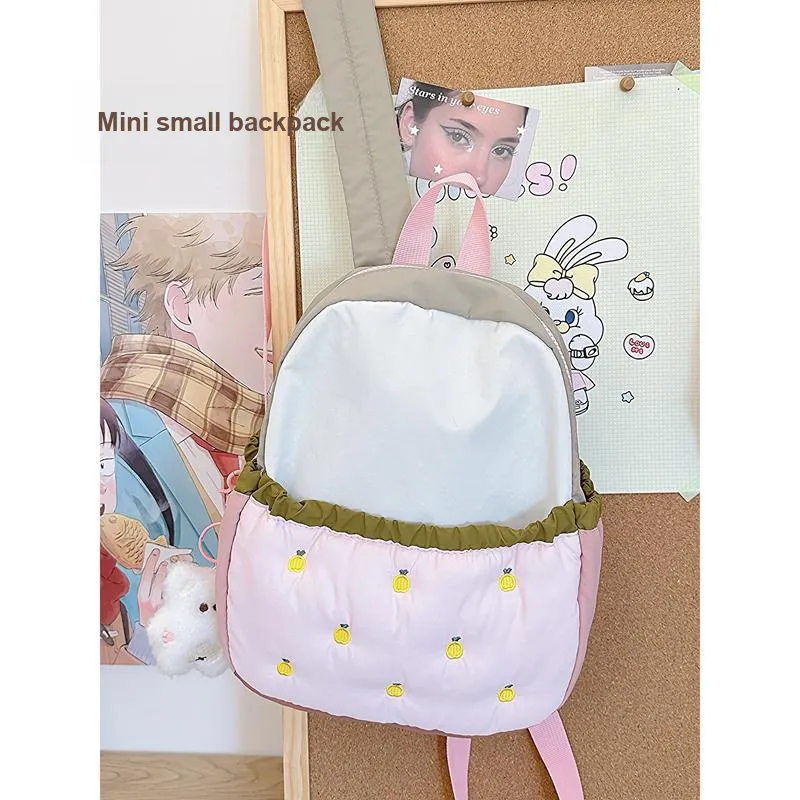 Travel Nylon Fabric Backpack Women's Pink-6