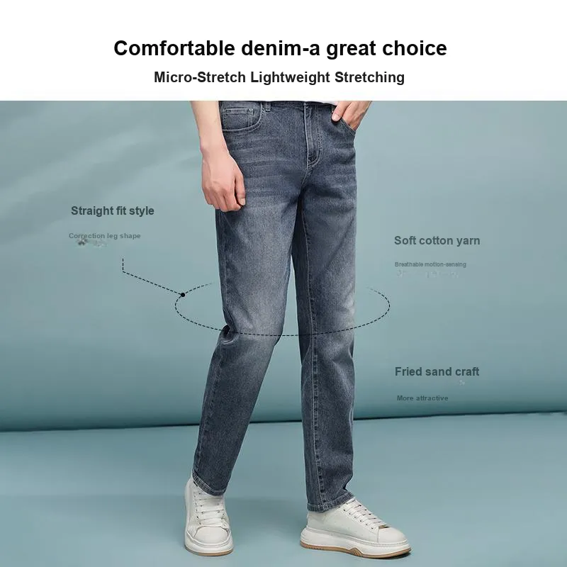HLA Heart Of China Series Micro Stretch Washable Jeans Men's-3