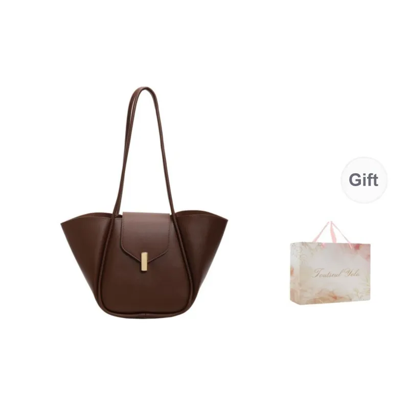 TOUTSEUL YOLO PU Shoulder Bag Women's Ecru/Black/Khaki/Coffee/Brown-17