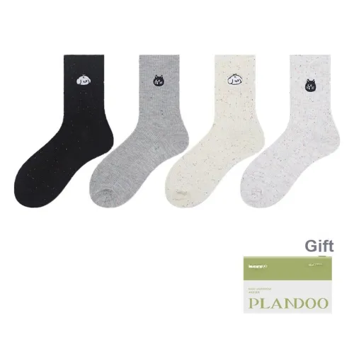 PLANDOO Mid Calf Socks Women's 4 Pack