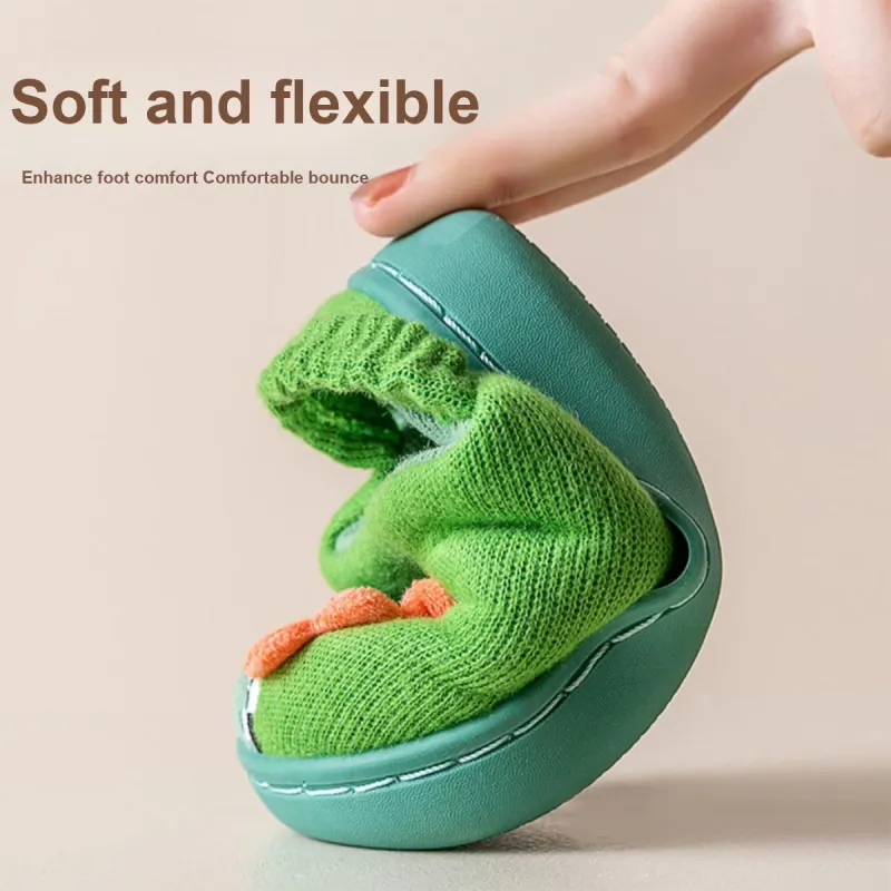 Gentle Welcome Kids, Boys, And Girls Home Floor Slip Resistant Fleece Lined Warm Spring Autumn Winter Slippers-4