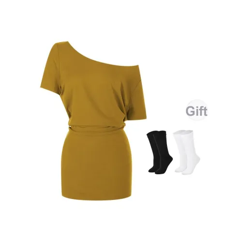 BSEVENI Короткое платье с короткими рукавами женское