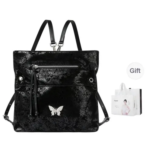 TUCANO Pu University Student Everyday One Shoulder Crossbody Backpack Regular Women's Sequins Black
