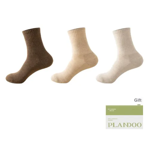 PLANDOO Mid Calf Socks Men's Shopping Bag 3 Pack