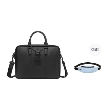 PIERRE CARDIN Top Grain Cow Leather Briefcase Men's Black