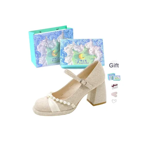 Feo Dvke Грубый каблук Высокие каблуки Женские Абрикос