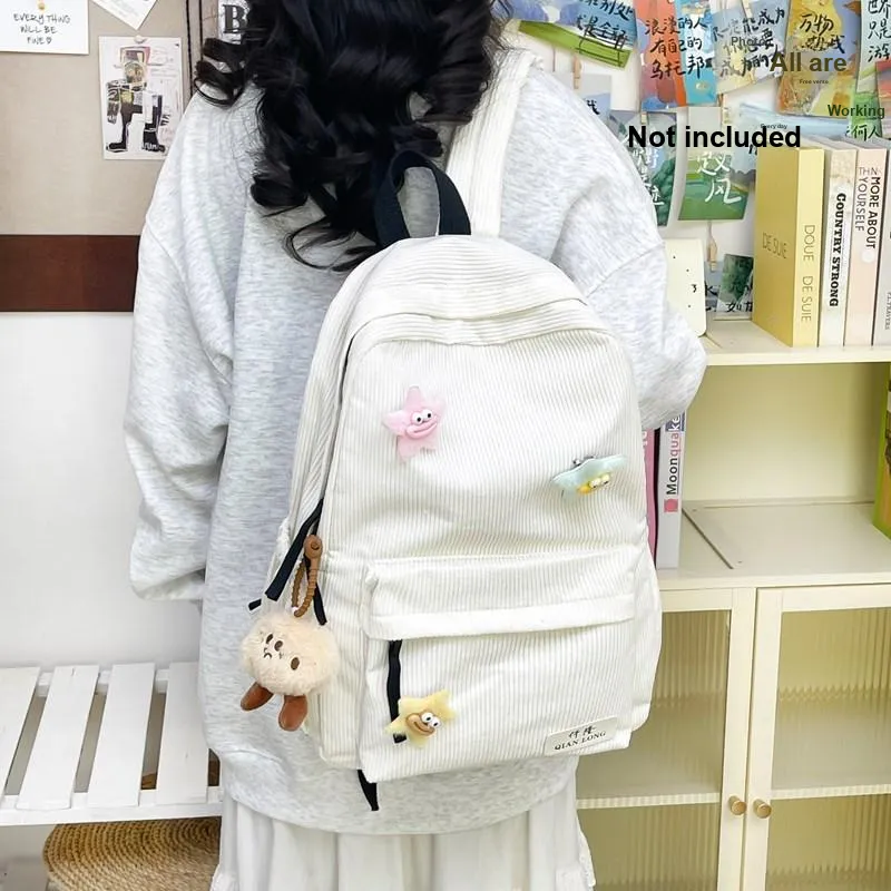 Travel Corduroy Backpack Regular Unisex Multicolor-11