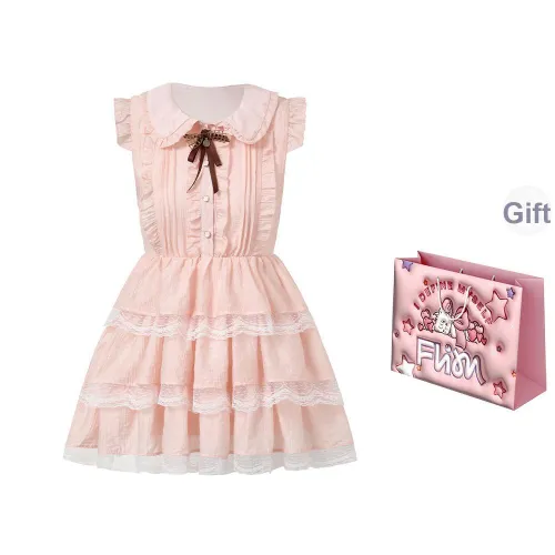 FLIM Sleeveless Dresses Women's Pink Bear Box