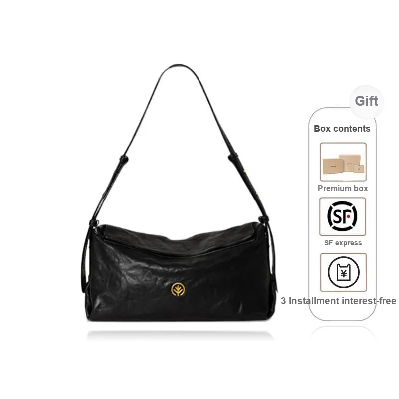 BAGTREE Imported Top Grain Vegetable Tanned Genuine Leather Pillow Shoulder Bag Regular Unisex Multicolor-19