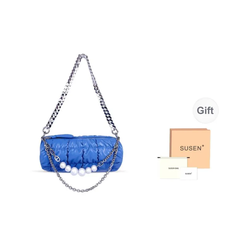 SUSEN Glossy Finish Down Jacket Fabric Shoulder Bag Women's-0