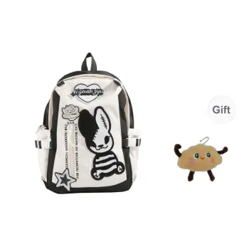 PAIBLOKS Nylon Fabric Backpack Unisex Multicolor